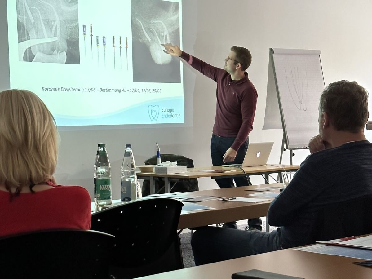 Dr. Eble instructing a course in Berlin, Germany.