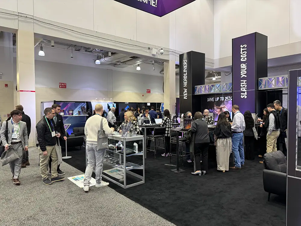 A full shot of the EdgeEndo booth at a conference.