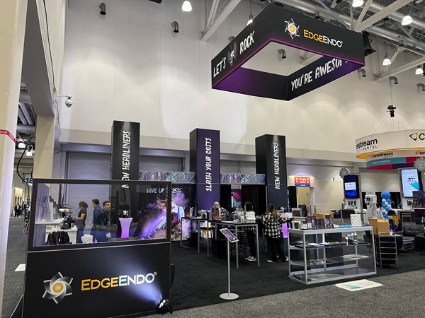 A full shot of the EdgeEndo booth at a conference.