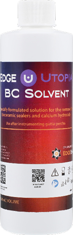 A bottle of EdgeUtopia BC Solvent for dissolving bioceramic sealers